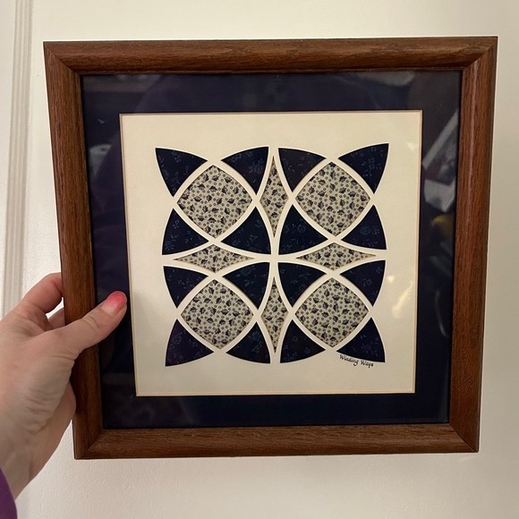 Art Vintage Quilt Art Framed Quilt Square Pattern Lucy Hoffman Mn